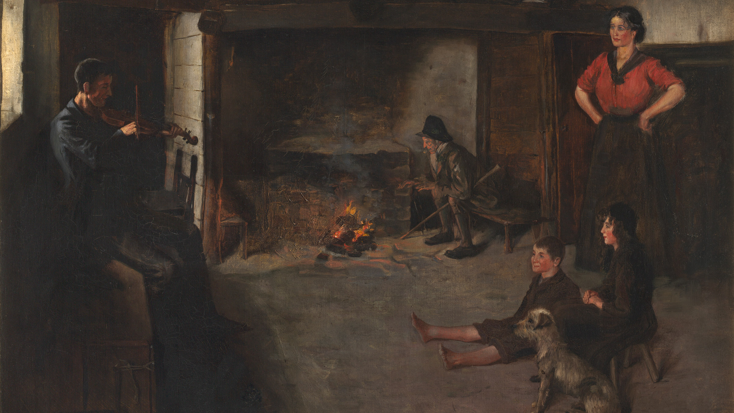 Lest We Forget (Irish Cottage Interior c.1860). Oil on canvas. Date unknown. Photo by Frank Poole. Irish School. Copyright Frank Poole 2012.
